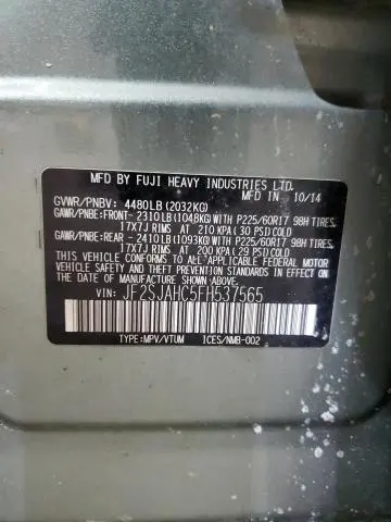 2015 SUBARU FORESTER 2.5I LIMITED  