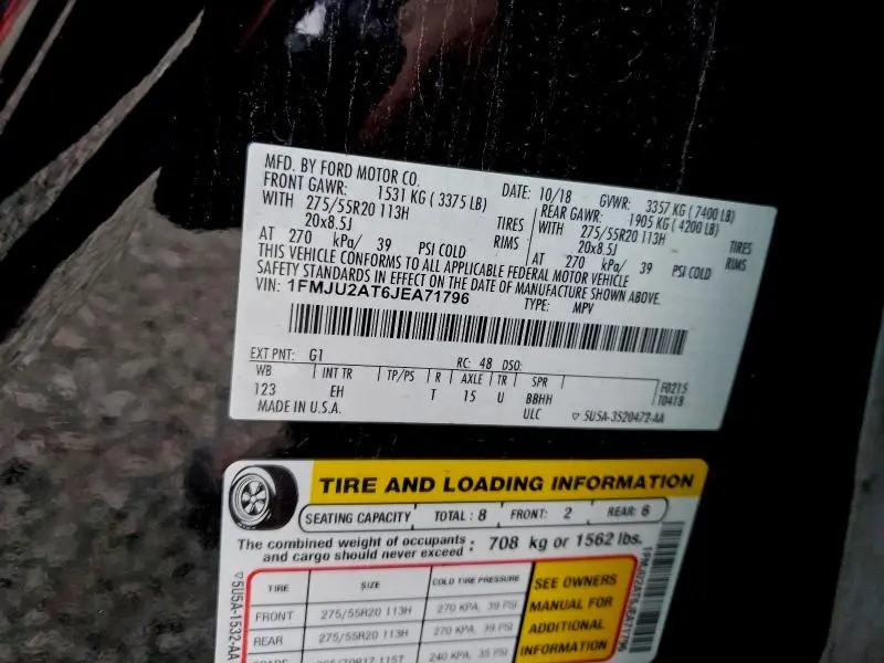 2018 FORD EXPEDITION LIMITED  