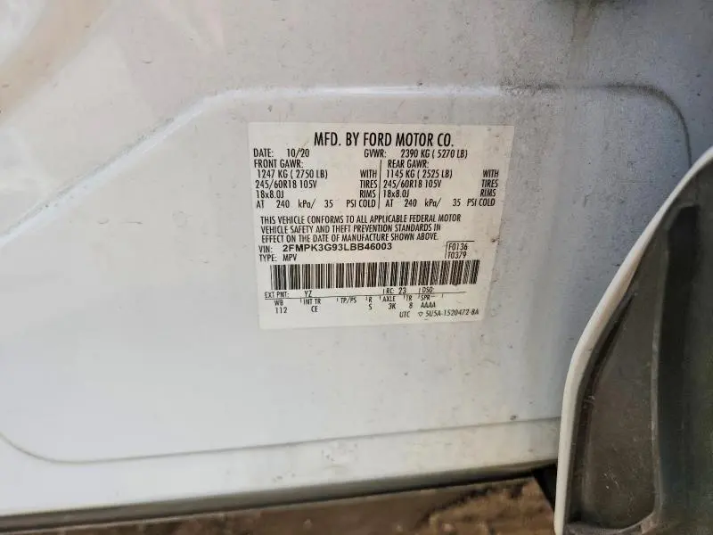 2020 FORD EDGE SE  