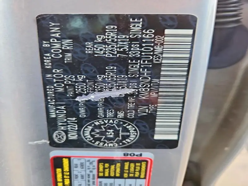 2015 HYUNDAI SANTA FE GLS  