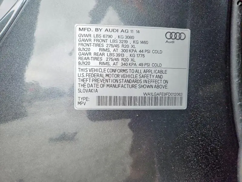2015 AUDI Q7 PREMIUM PLUS  