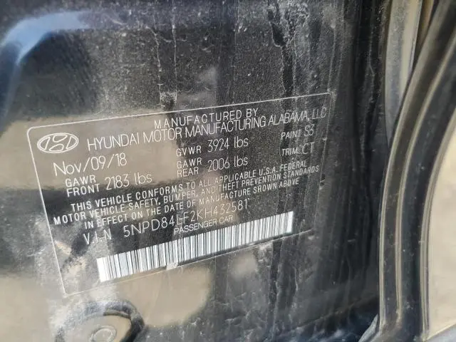 2019 HYUNDAI ELANTRA SEL