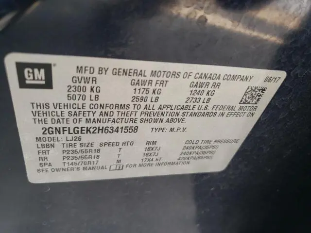 2017 CHEVROLET EQUINOX PREMIER  