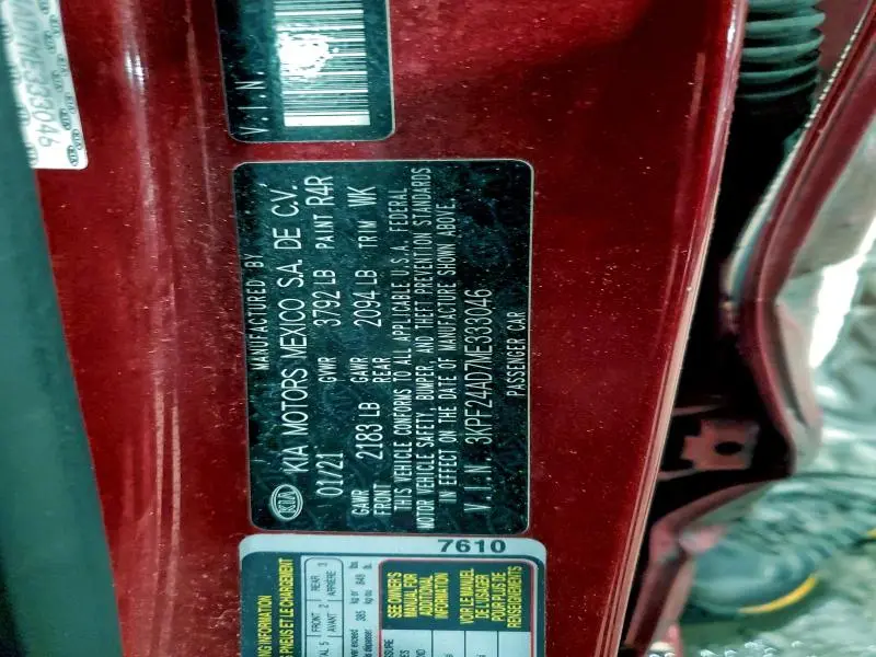 2021 KIA FORTE FE  
