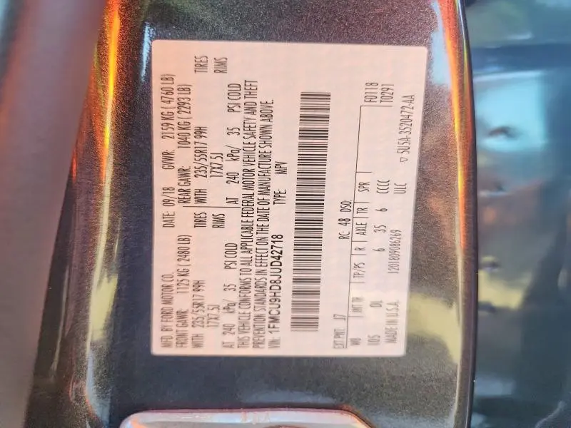 2018 FORD ESCAPE SEL  