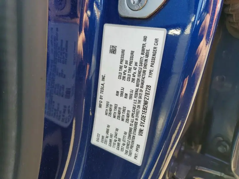 2022 TESLA MODEL 3   
