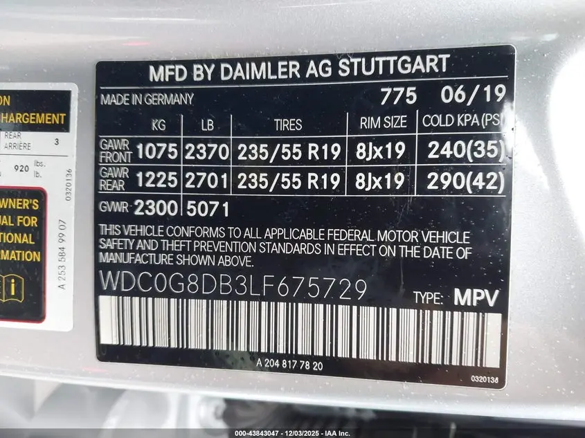 2020 MERCEDES-BENZ GLC 300  