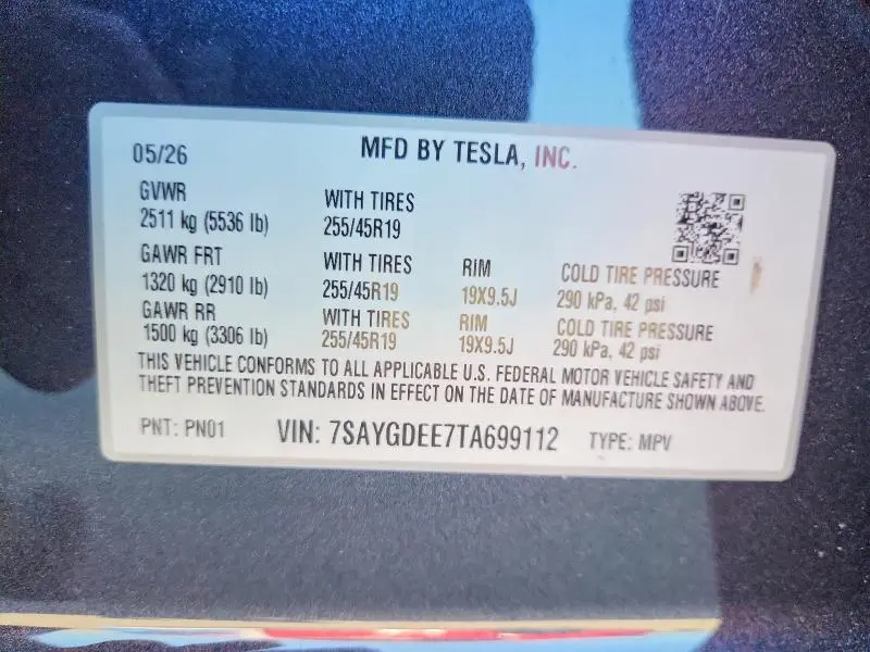 2026 TESLA MODEL Y   