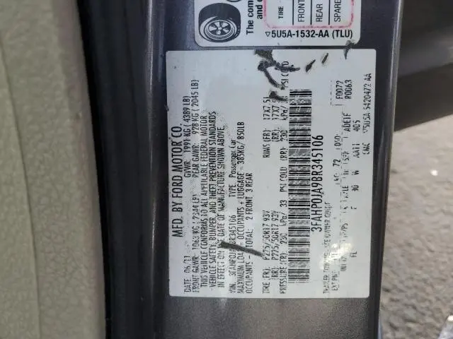 2011 FORD FUSION SEL