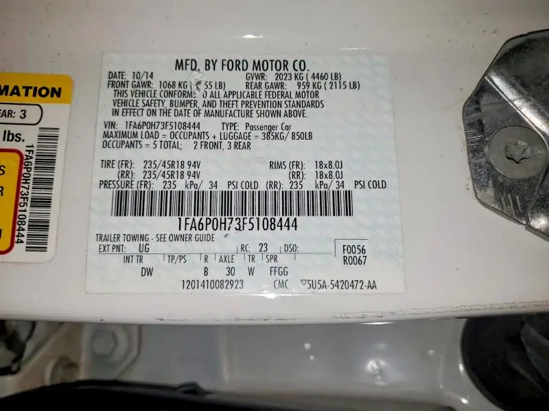 2015 FORD FUSION SE  