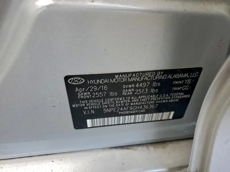 2016 HYUNDAI SONATA SE  