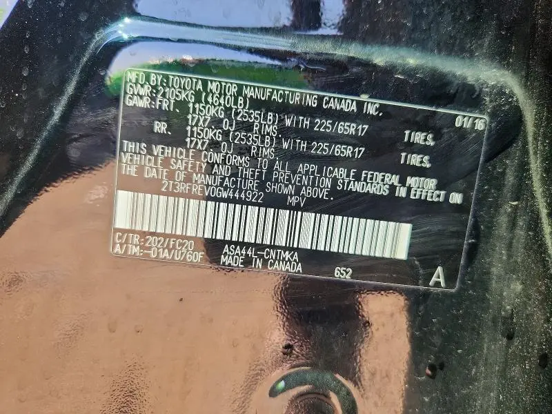 2016 TOYOTA RAV4 XLE  