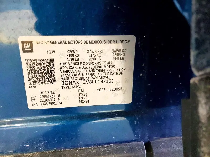 2020 CHEVROLET EQUINOX LT  