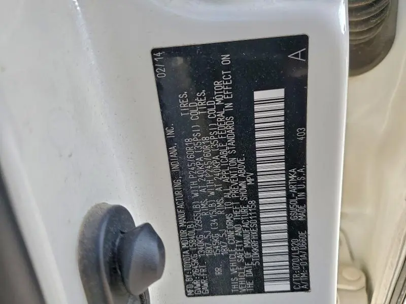 2014 TOYOTA HIGHLANDER XLE  