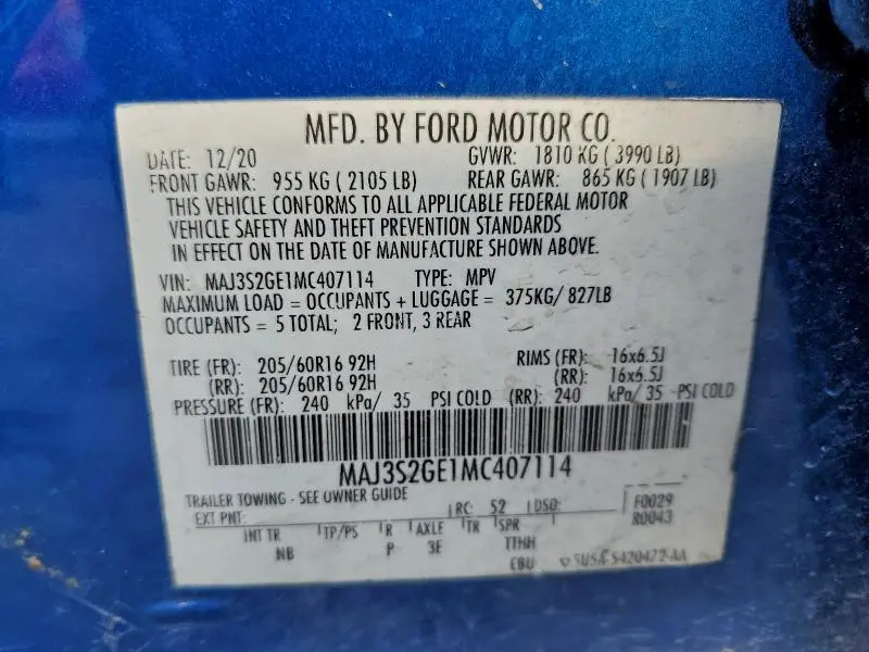 2021 FORD ECOSPORT SE  