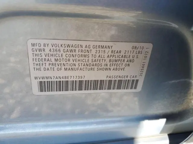 2011 VOLKSWAGEN CC SPORT  