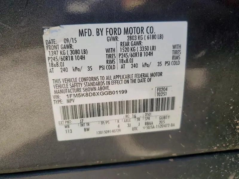 2016 FORD EXPLORER XLT  