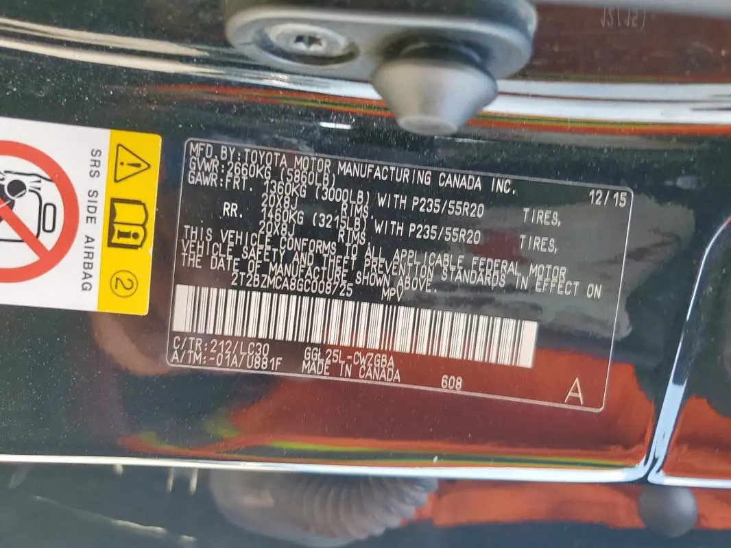 2016 LEXUS RX 350 BASE  