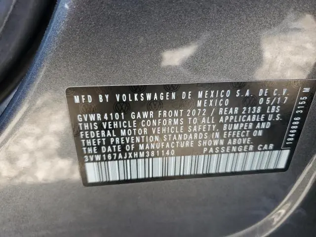 2017 VOLKSWAGEN JETTA S  