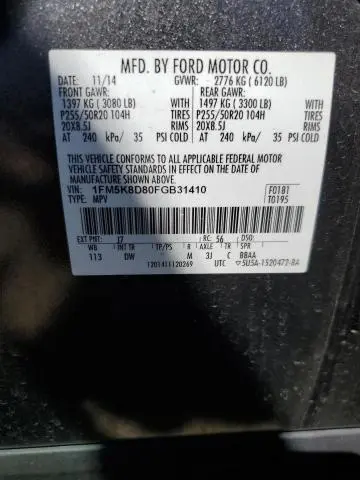 2015 FORD EXPLORER XLT  