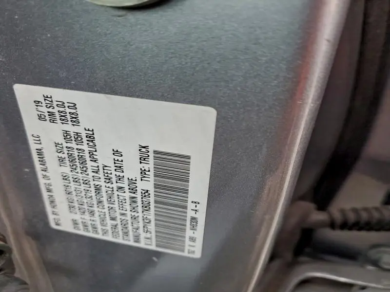 2019 HONDA RIDGELINE SPORT  