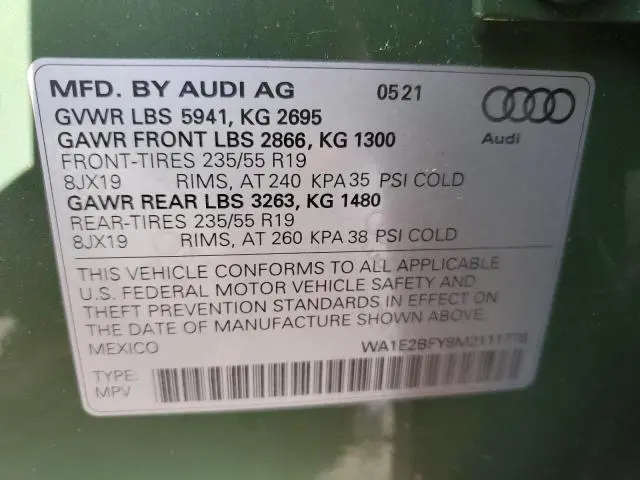 2021 AUDI Q5 E PREMIUM PLUS  