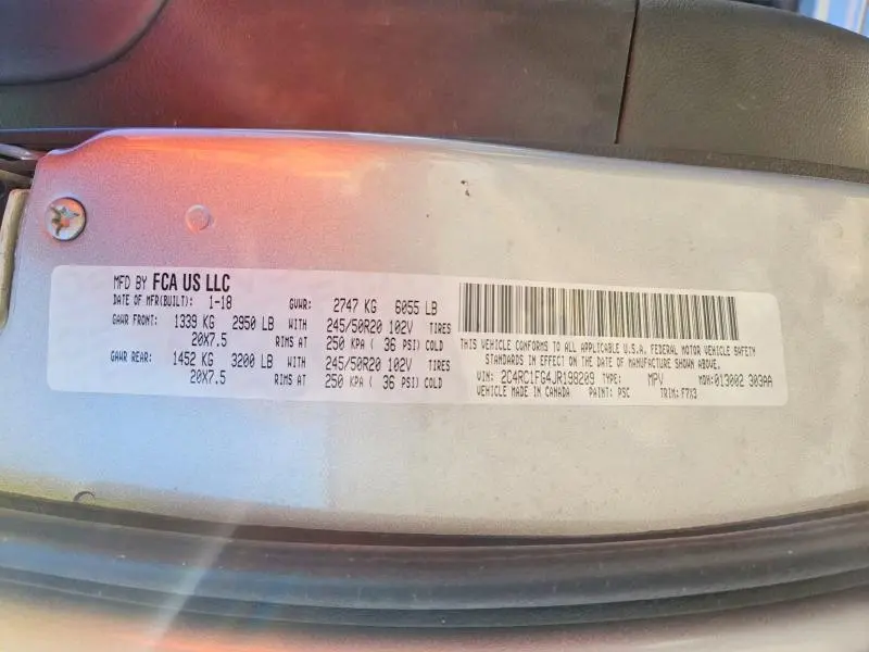 2018 CHRYSLER PACIFICA TOURING PLUS  