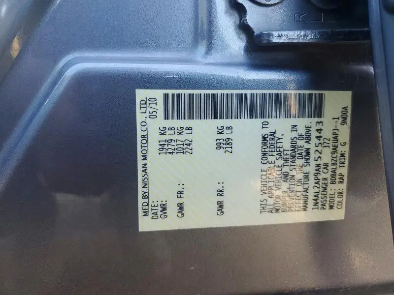 2010 NISSAN ALTIMA 2.5  