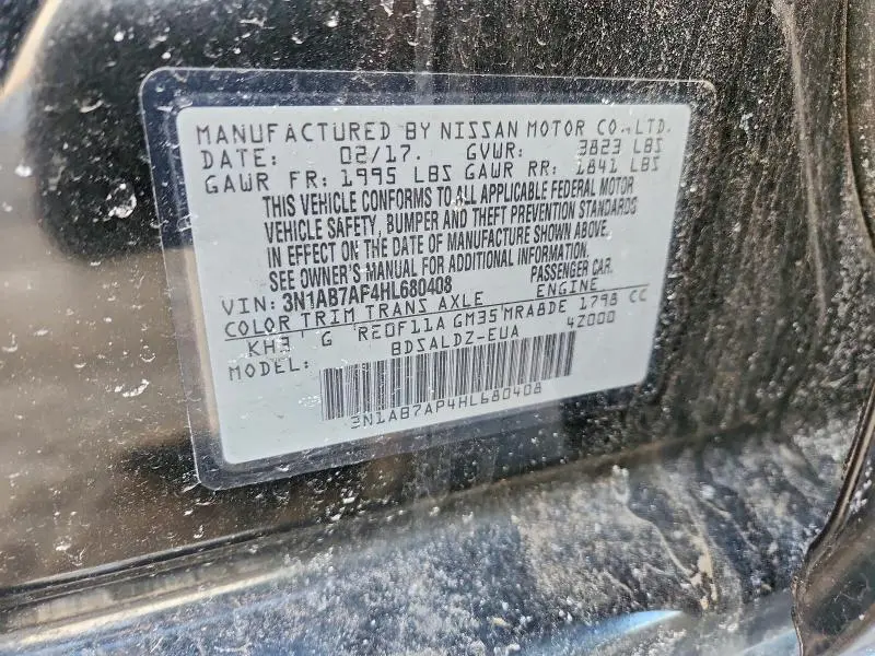 2017 NISSAN SENTRA S  