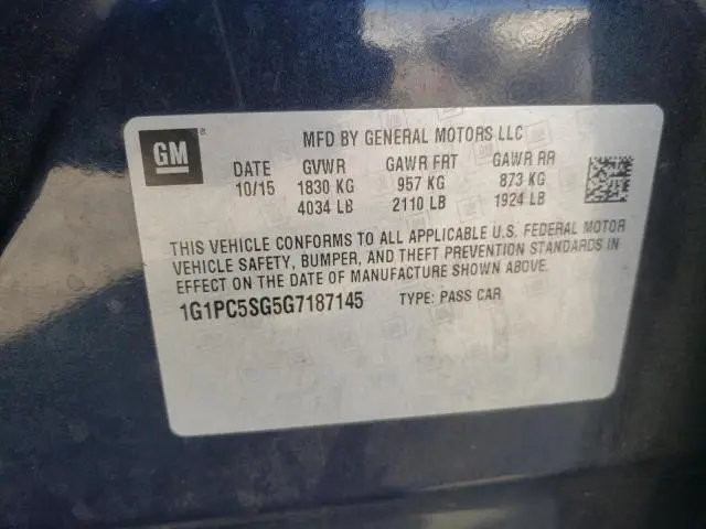 2016 CHEVROLET CRUZE LIMITED LS  