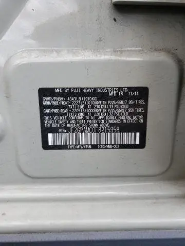 2015 SUBARU XV CROSSTREK 2.0 LIMITED  