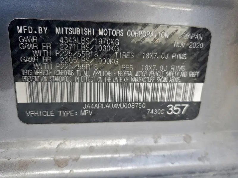 2021 MITSUBISHI OUTLANDER SPORT ES  