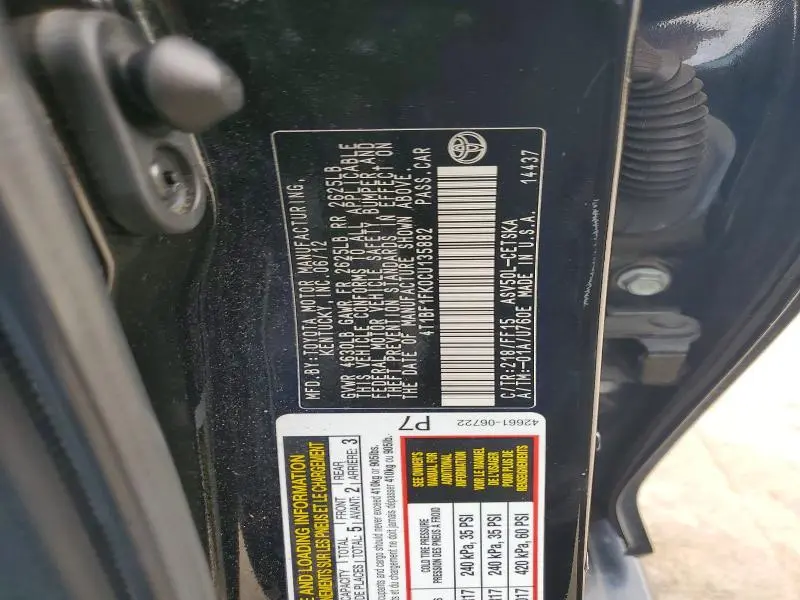 2012 TOYOTA CAMRY SE  