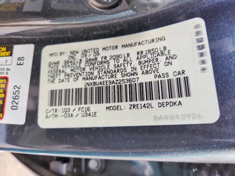 2010 TOYOTA COROLLA BASE  