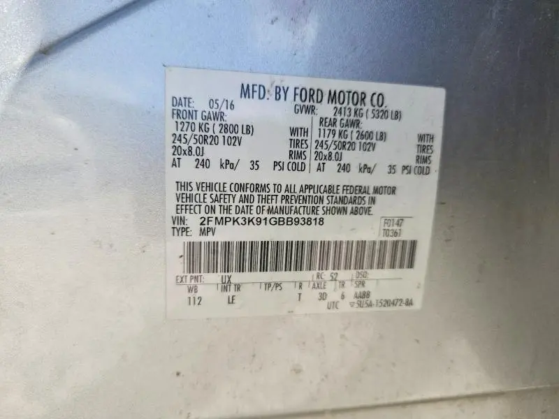 2016 FORD EDGE TITANIUM  