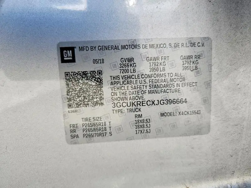 2018 CHEVROLET SILVERADO K1500 LT  