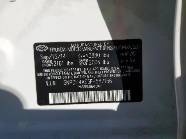 2015 HYUNDAI ELANTRA SE  