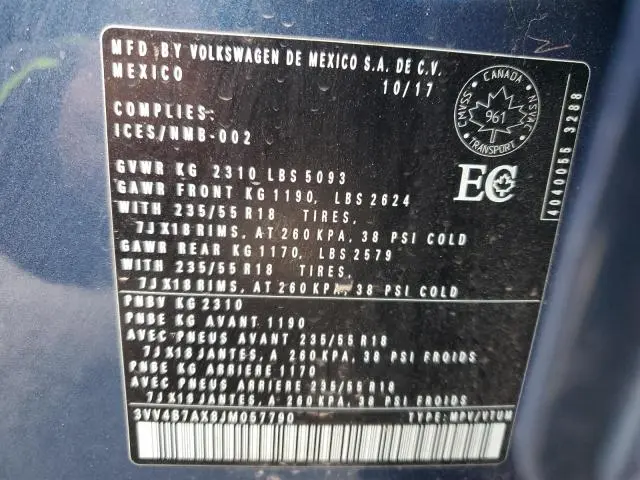 2018 VOLKSWAGEN TIGUAN SEL PREMIUM  