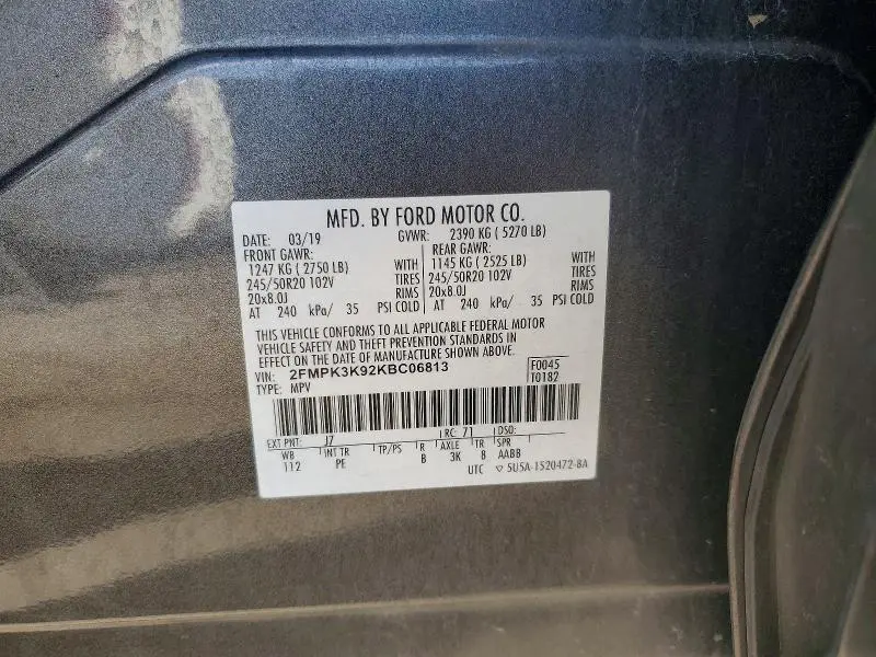 2019 FORD EDGE TITANIUM  