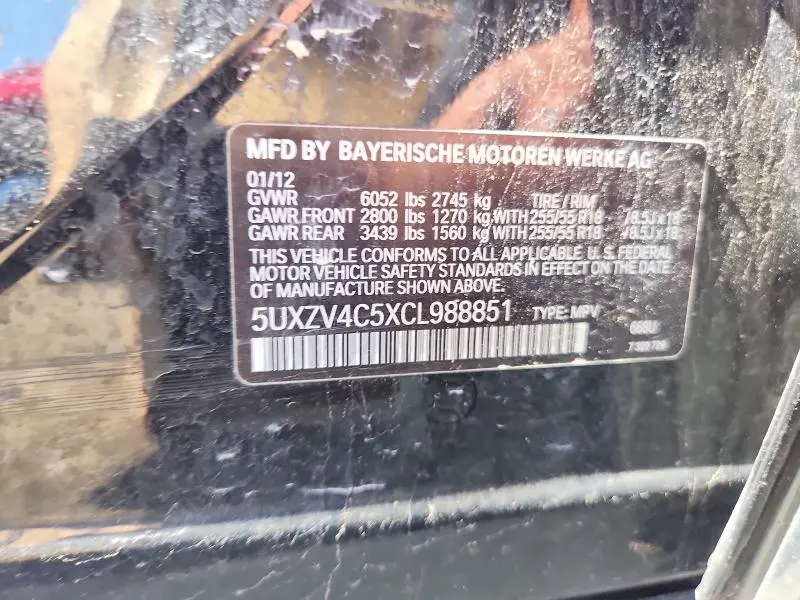 2012 BMW X5 XDRIVE35I  