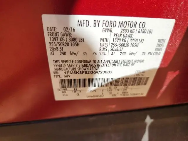 2016 FORD EXPLORER LIMITED  