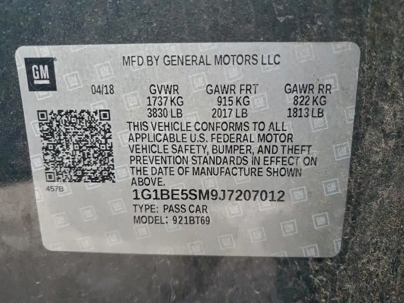 2018 CHEVROLET CRUZE LT  