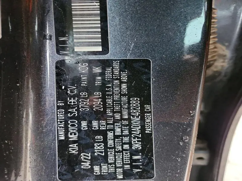 2022 KIA FORTE LXS  