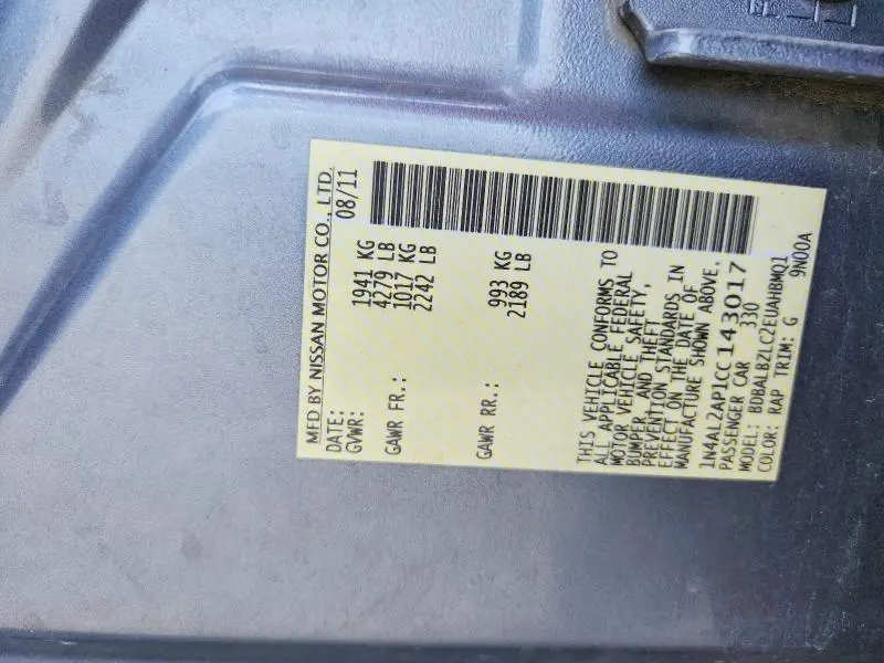 2012 NISSAN ALTIMA 2.5  