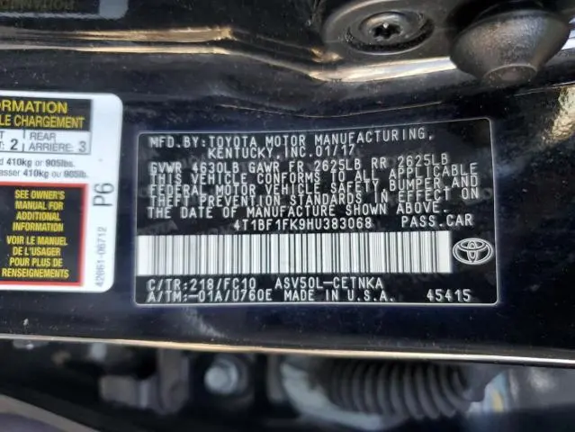 2017 TOYOTA CAMRY LE