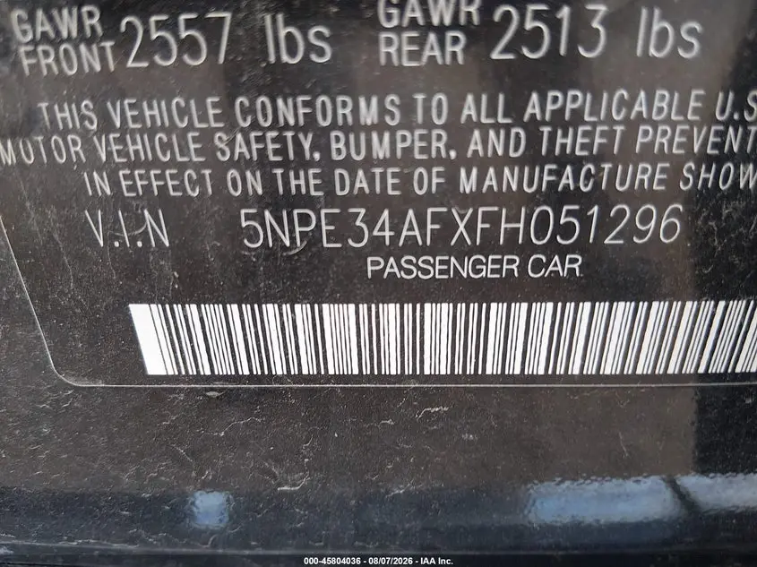 2015 HYUNDAI SONATA SPORT