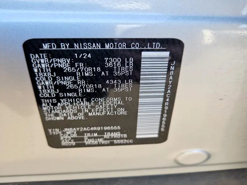 2024 NISSAN ARMADA SV  
