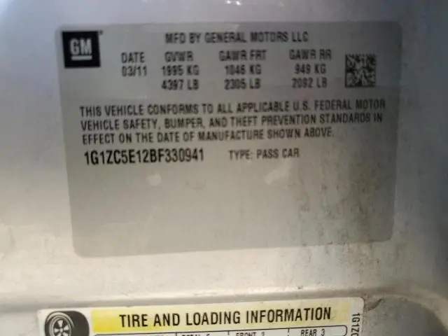 2011 CHEVROLET MALIBU 1LT  