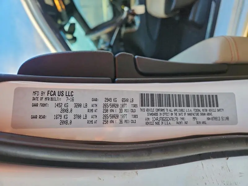 2016 JEEP GRAND CHEROKEE LIMITED  