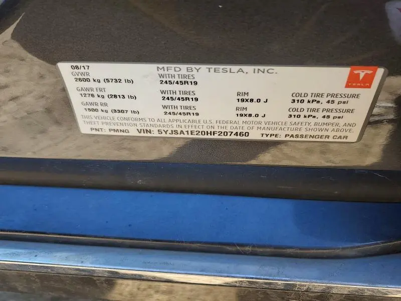 2017 TESLA MODEL S   